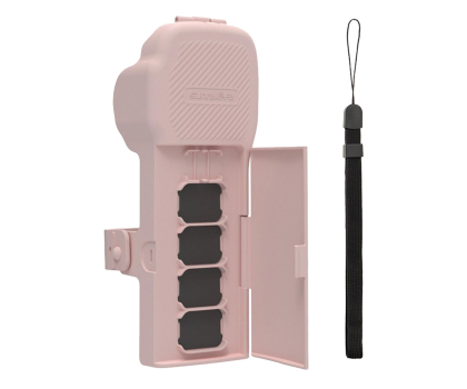 Akcesoria do kamer sportowych Sunnylife Etui ochronne z paskiem i smyczą do Osmo Pocket 3 (różowe)